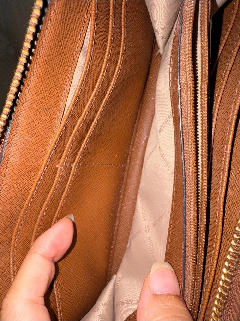 Michael Kors Brown Signature MK Zip Wallet